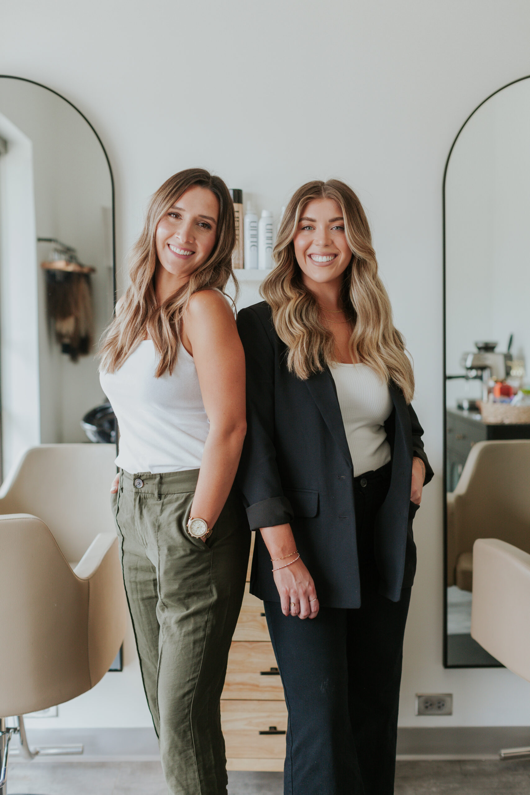 female-hair-salon-owners-standing-in-South-Charlotte-salon-for-mini-brand-photo-session